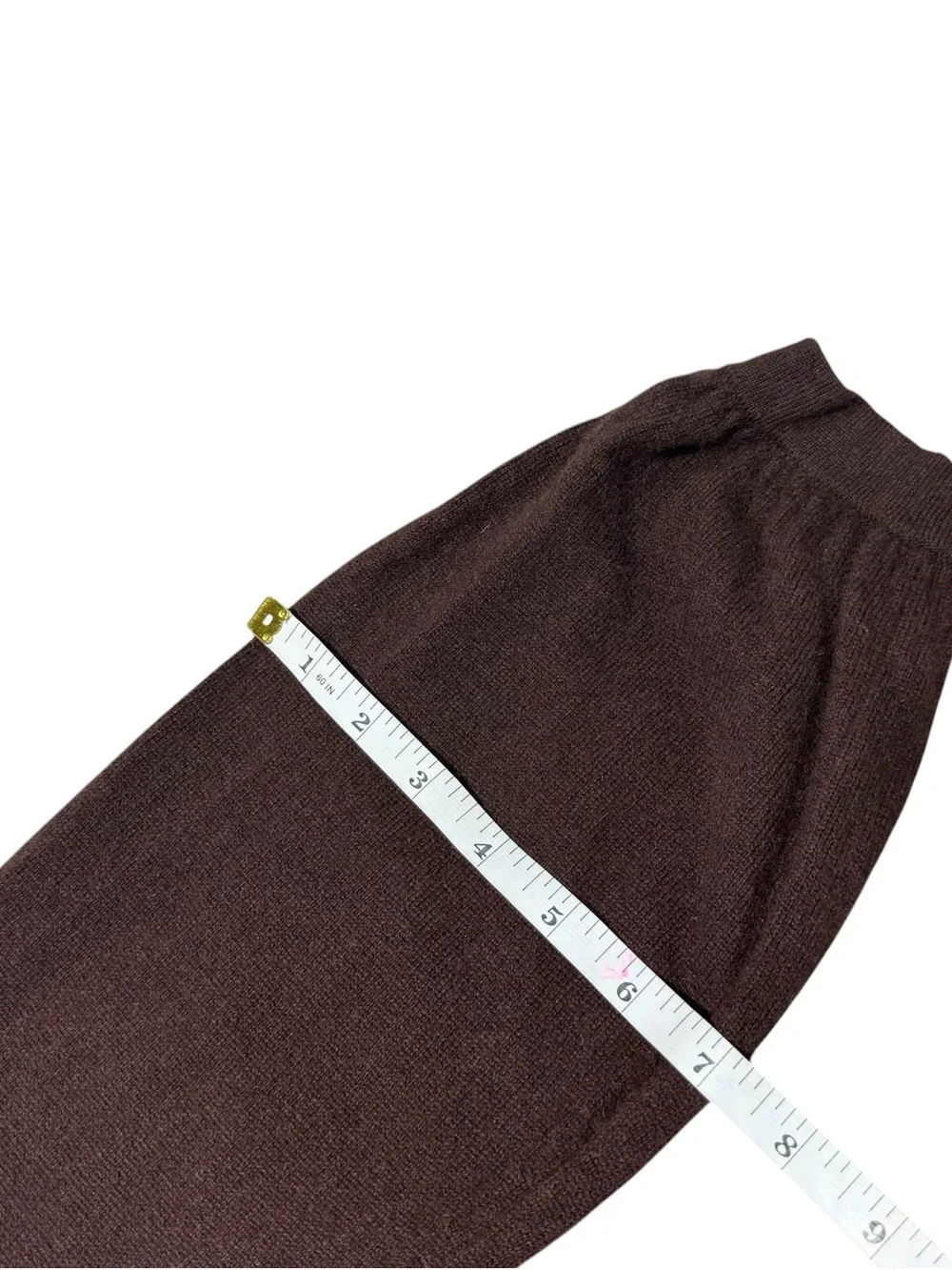 VTG Kenar 100% Cashmere Open Front Mock Neck Button Sweater Cardigan Chocolate M - Picture 9 of 11